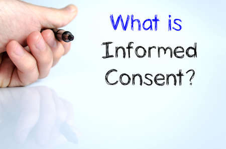 What is informed consent text concept isolated over white backgroundの写真素材