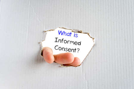 What is informed consent text concept isolated over white backgroundの写真素材