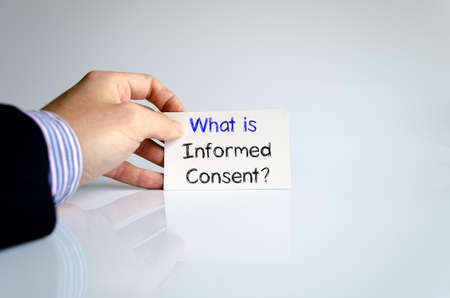 What is informed consent text concept isolated over white backgroundの写真素材