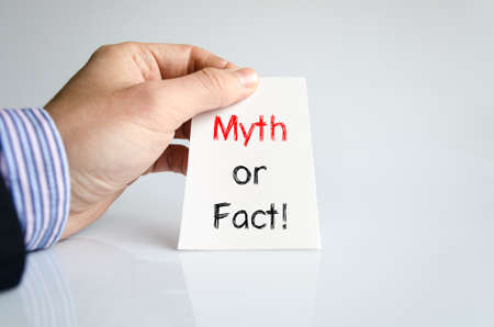 Myth or fact text concept isolated over white backgroundの写真素材