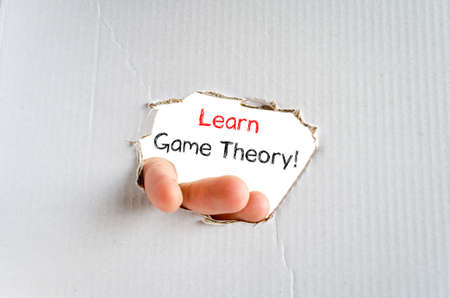 Learn game theory text concept isolated over white backgroundの写真素材