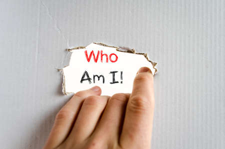 Who am i text concept isolated over white backgroundの写真素材
