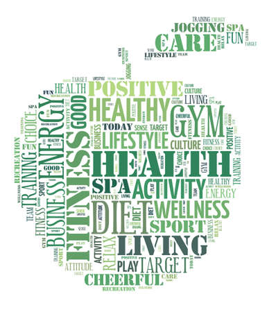 Healthy life illustration word cloud conceptの写真素材