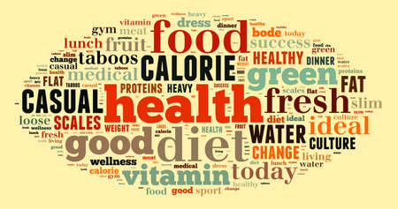 Health and diet illustration word cloud conceptの写真素材