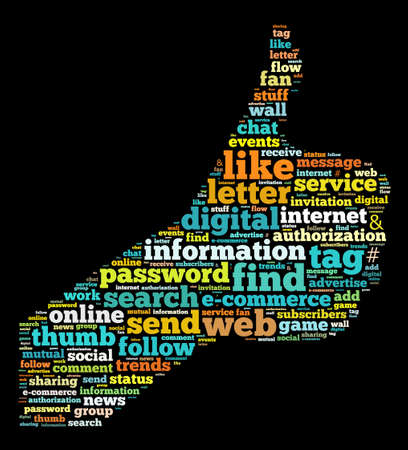 Thumb up like  illustration word cloud conceptの写真素材