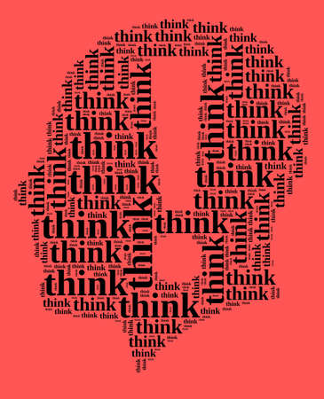 Think word cloud concept in human head shapeの写真素材
