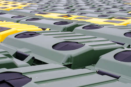 Trash bins for recyclingの写真素材