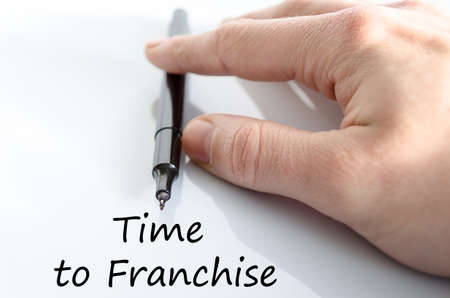 Time to franchise text concept isolated over white background Time to franchise text concept isolated over white background