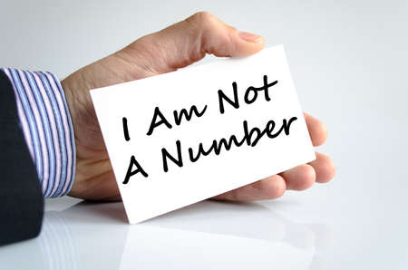 I am not a number text concept isolated over white backgroundの写真素材