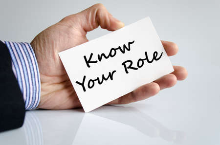 Know your role text concept isolated over white backgroundの写真素材