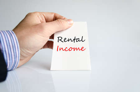 Rental income text concept isolated over white backgroundの写真素材