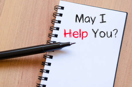 May i help you text concept write on notebookの写真素材