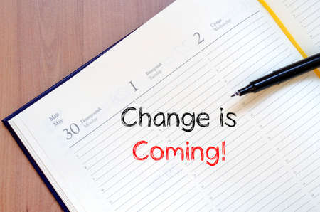 Change is coming text concept write on notebookの写真素材