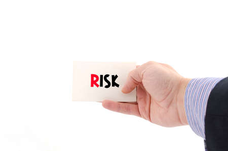 Risk text concept isolated over white backgroundの写真素材