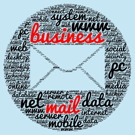 Business mail word cloud concept in shape of mailの写真素材