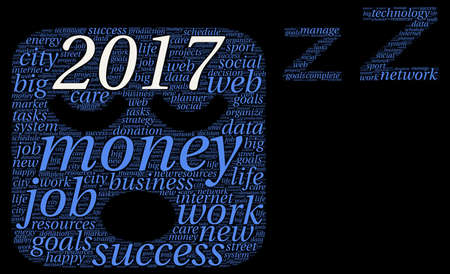 Business 2017 word cloud concept in emoticon shapeの写真素材