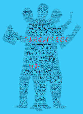 Business 2017 word cloud concept in emoticon shapeの写真素材