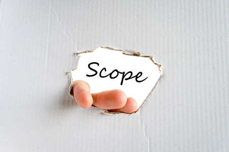 Scope text concept isolated over white backgroundの写真素材