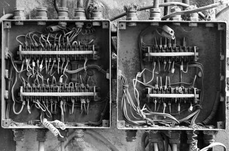 Old rusty eletrical boxの写真素材