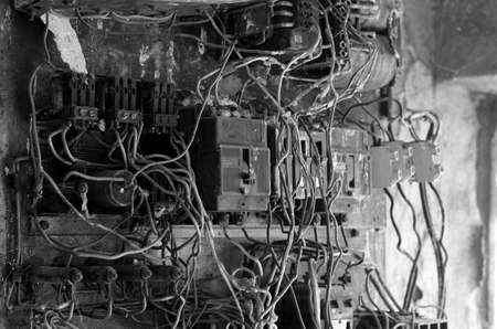 Old rusty eletrical box の写真素材