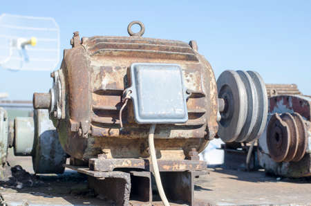 Old rusty electric motorの写真素材