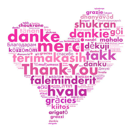 Thank you in different languages word cloud conceptの写真素材