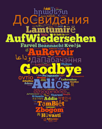Word Goodbye in different languages word cloud conceptの写真素材