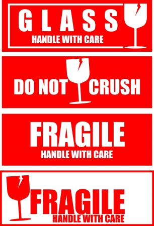 Fragile,stickerのイラスト素材