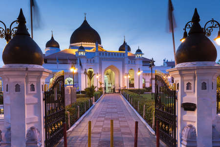 Georgetown, Malaysia- 04 August, 2014: The view of Kapitan Keling Mosque after sunset in Georgetown, Penang, Malaysia on 04 August, 2014.のeditorial素材