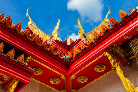 Bangkok, Thailand - September 10, 2016: Architectural details of Wat Benchamabophit also known as Marble Temple on Septemper 10, 2016 in Bangkok, Thailand.のeditorial素材