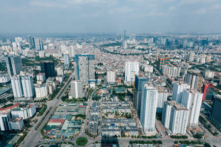 Hanoi city view from one of the higest buildings in the city, Hanoi, Vietnamのeditorial素材