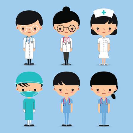 Doctor  Nurse. Hospital Medical Team Charactersのイラスト素材