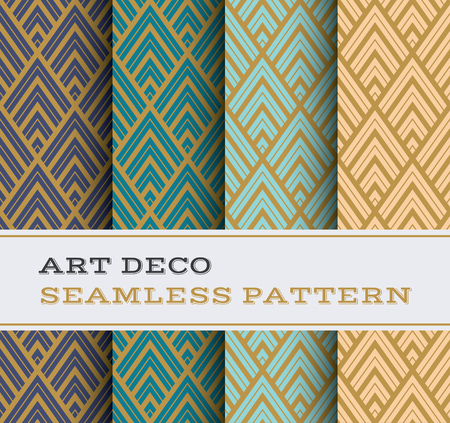 Art Deco seamless pattern with 4 colours backgroundのイラスト素材