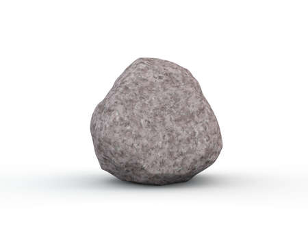 Stone isolated on white background.3D rendering illustration.