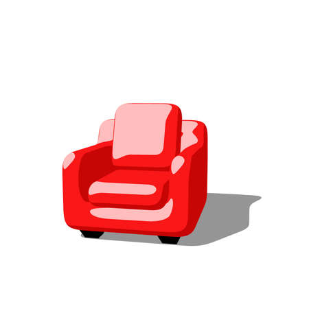 Armchair. Isolated on white background. 3D rendering illustration. Cartoon style.の写真素材