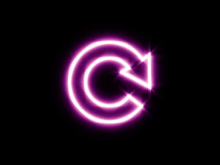 Glowing arrow on black background. Digital illustration.の写真素材