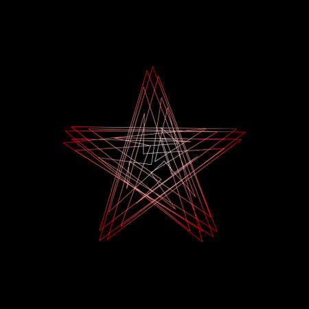 Abstract geometric shape of lines. Isolated on black background. Vector outline illustration.のイラスト素材