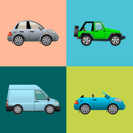 Car icon set isolated. Vector illustration.のイラスト素材