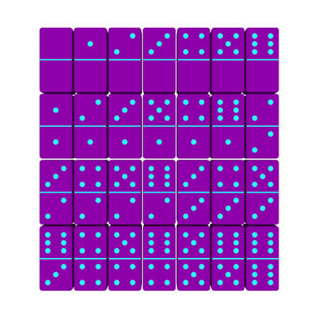 Domino set.Isolated on white background. 3d Vector illustration.Top view.のイラスト素材