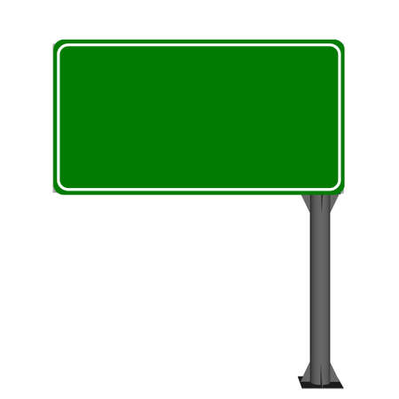 Blank green highway sign. Isolated on white background.3d Vector illustration.Front view.のイラスト素材
