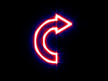 Glowing arrow on black background. Digital illustration.の写真素材