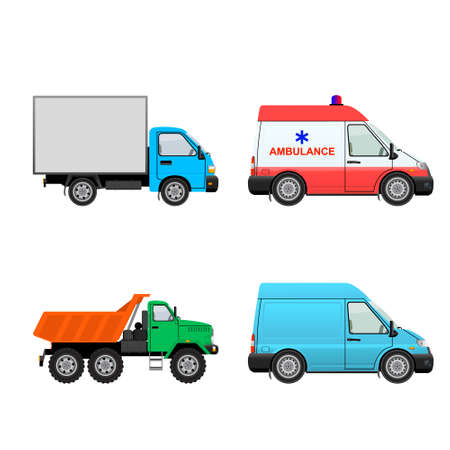 Car set isolated on white background. Vector illustration.のイラスト素材