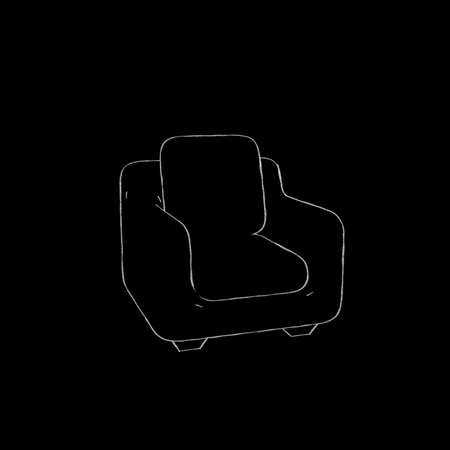 Armchair.Isolated on black background. Sketch illustration.の写真素材