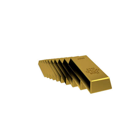 Stairway from golden bars.Isolated on white background. 3D rendering illustration.