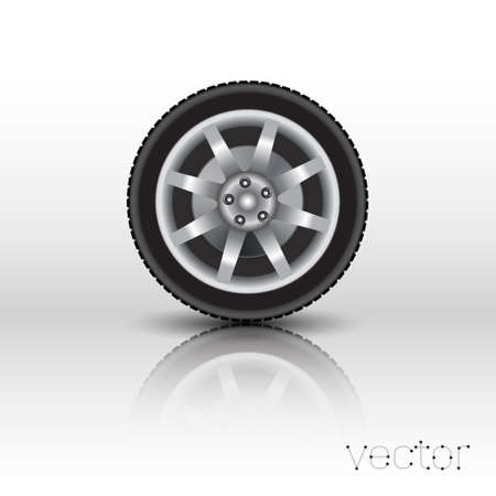 car wheel isolated on white background. Vector illustration.のイラスト素材