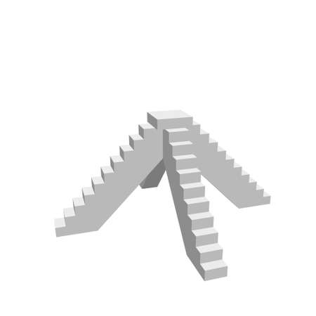 Pedestal with steps. Isolated on white background. 3d Vector illustration.のイラスト素材