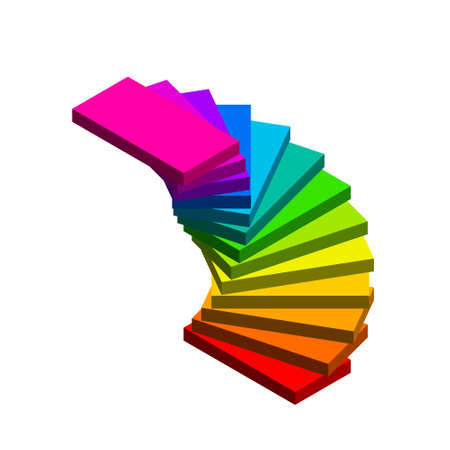 Spiral staircase. Isolated on white background.3d Vector colorful illustration.Isometric view.のイラスト素材