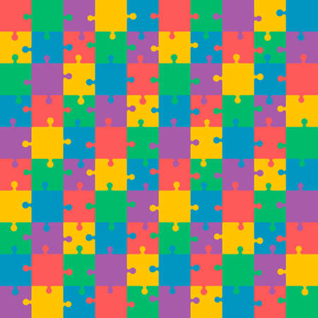 Jigsaw puzzle. Colorful vector illustration.のイラスト素材