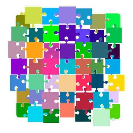 Jigsaw puzzle. Disconnected puzzle.Colorful vector illustration.のイラスト素材