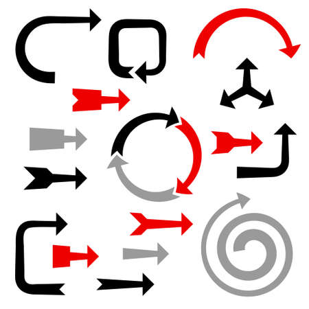 Arrow sign set. Isolated on white background.Vector illustration.のイラスト素材